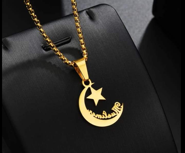 Crescent Star Personalized Name Necklace - GiftCity