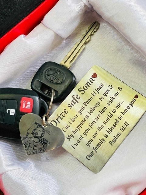 metal keychain With small heart | Personalized Father's Day Gift - GiftCity