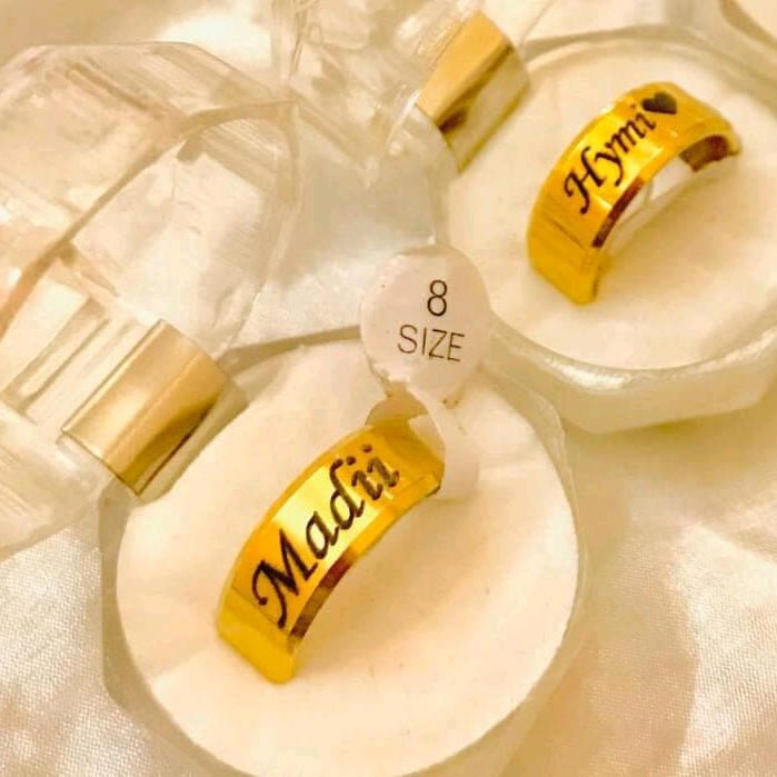 Personalized Couple Rings Custom Name Engraved - GiftCity