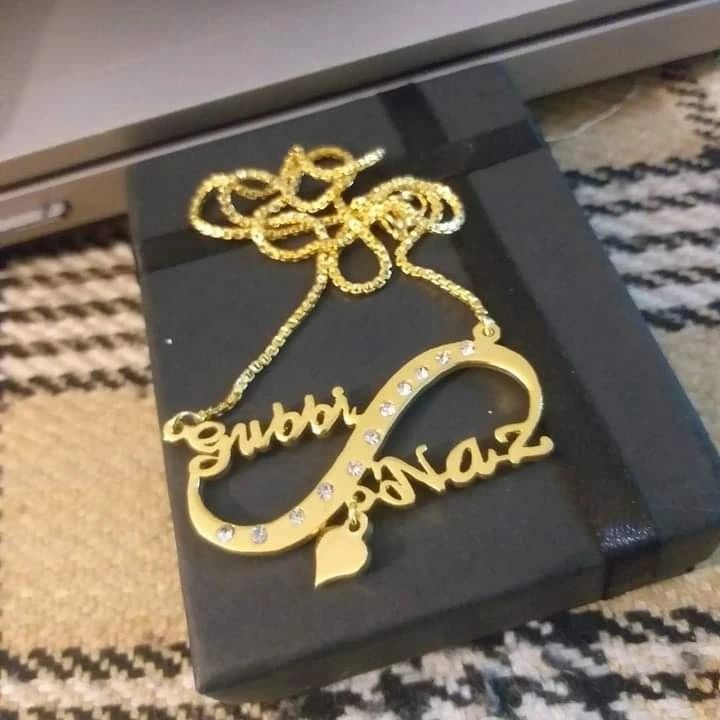 Couple Names Heart Flourish Necklace - GiftCity