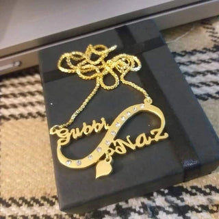 Couple Names Heart Flourish Necklace