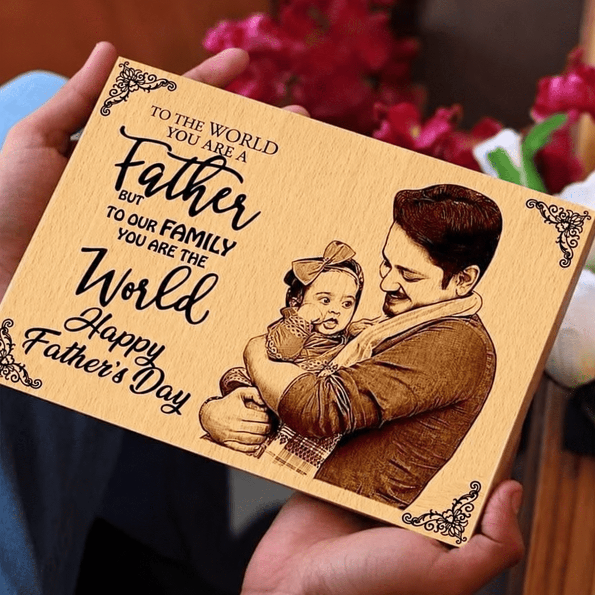 Customize Father's Day Wooden Plaque | Personalized Father's Day Gift - GiftCity