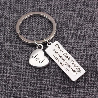 Customize Metal tag keychain with Small Heart | Personalized Father's Day Gift