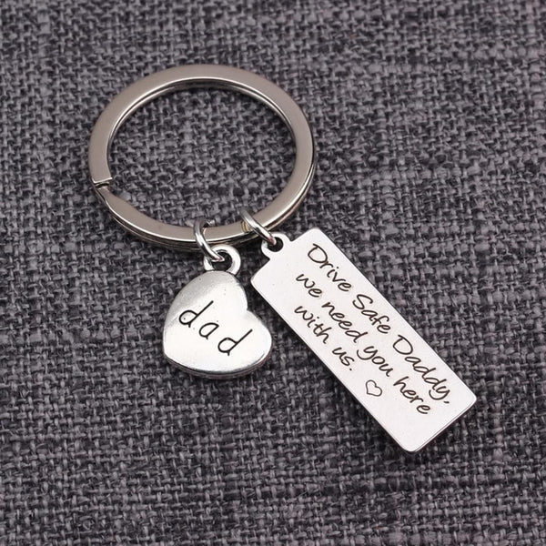 Customize Metal tag keychain with Small Heart | Personalized Father's Day Gift
