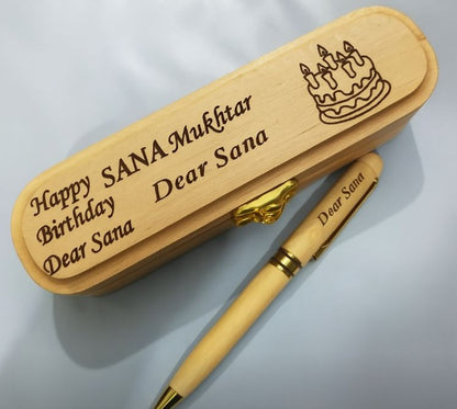 Customized Wooden Box With Pen - GiftCity