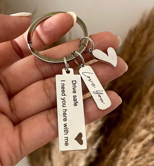 Drive Safe Personalized Multi-Charm Keychain – Love You - GiftCity