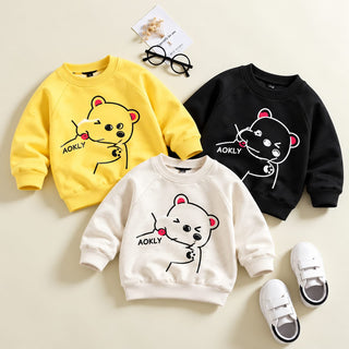 Kids Pack of 3 Bear Printed Fleece Sweatshirts