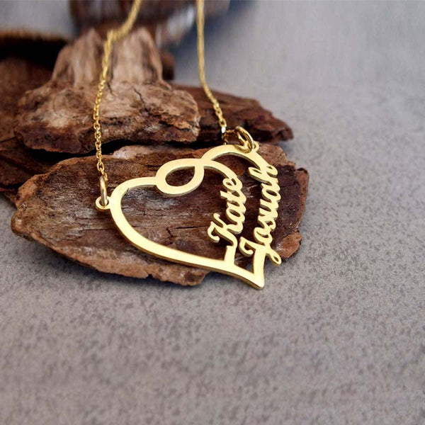 Heart Outline Personalized Name Necklace