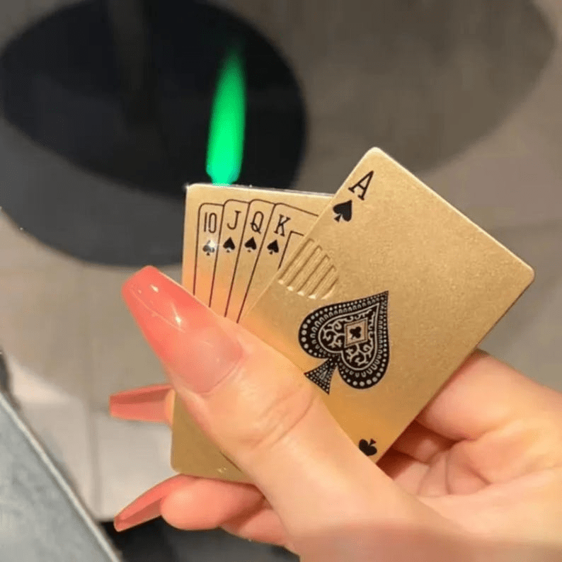 Luxury Poker Lighter Unique Green Flame (Windproof) - GiftCity