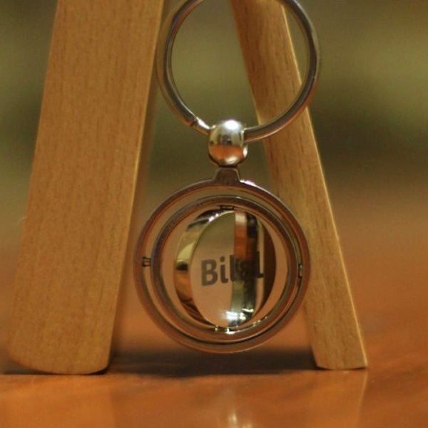 Personalized Metallic Round Name Keychain | Custom Engraved Gift - GiftCity