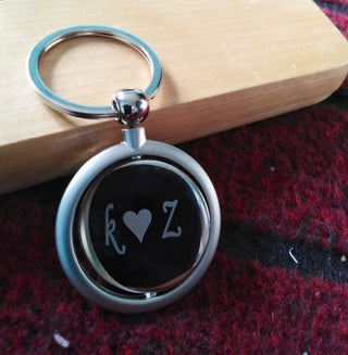 Personalized Metallic Round Name Keychain | Custom Engraved Gift