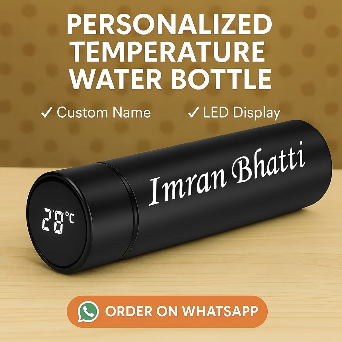 Personalized Temperature Water Bottle with Name Engraving – GiftCity