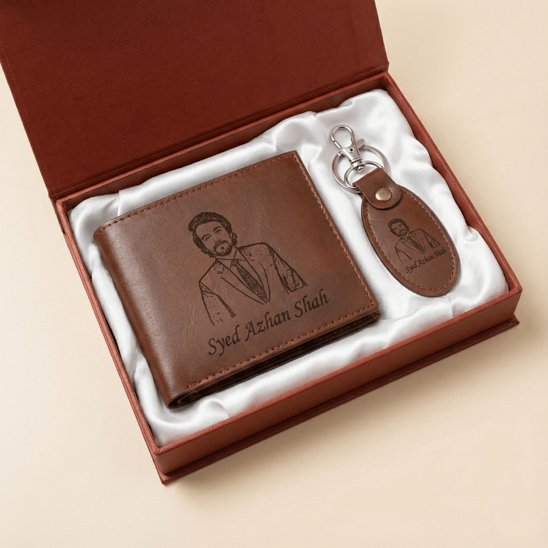 Photo Engraved Wallet Keychain Premium Edition - GiftCity