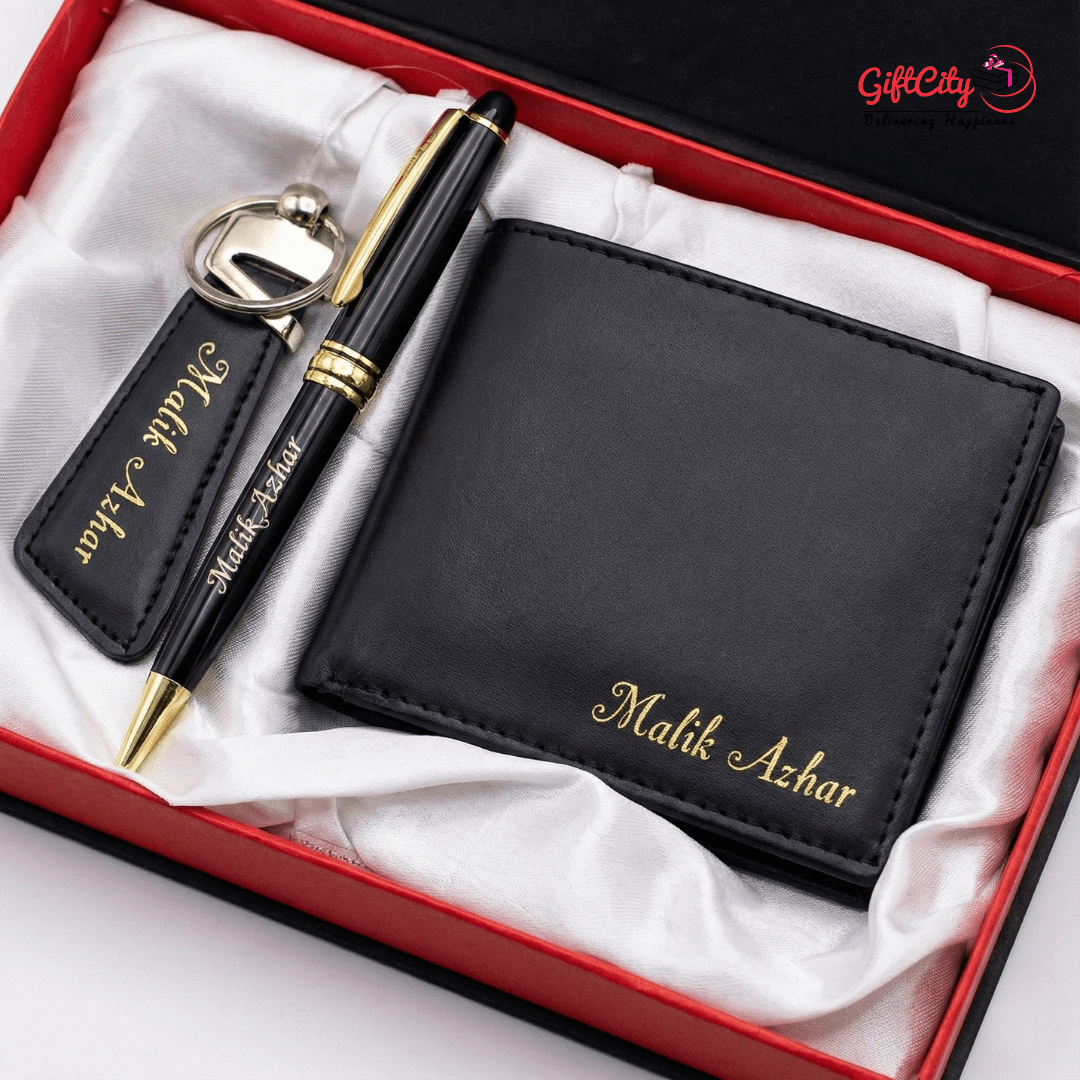 Premium Gents Gift Set – Wallet + Pen + Keychain - GiftCity