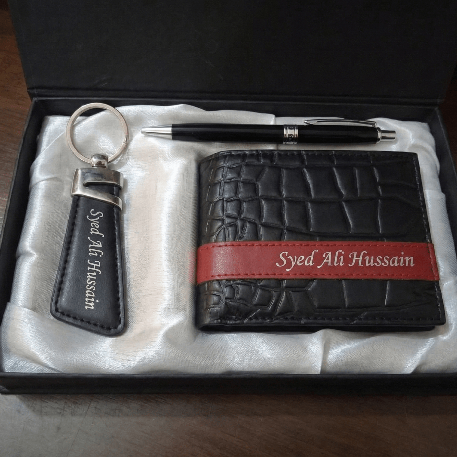 Premium Leather Wallet Keychain Pen - GiftCity