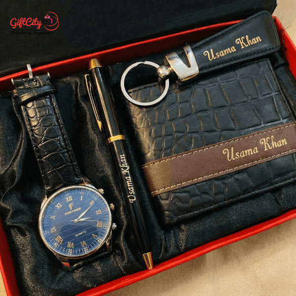 Premium Quality Wallet Keychain Pen Watch