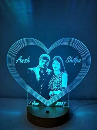 Romantic personalized Picture And Name Gift Lamp | Personalized Father's Day Gift