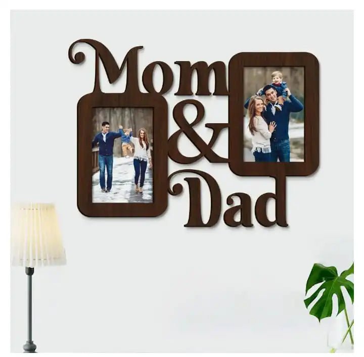 Wall Hanging Frame Mom & Dad Photo Frame 16 X 16 | Personalized Father's Day Gift - GiftCity