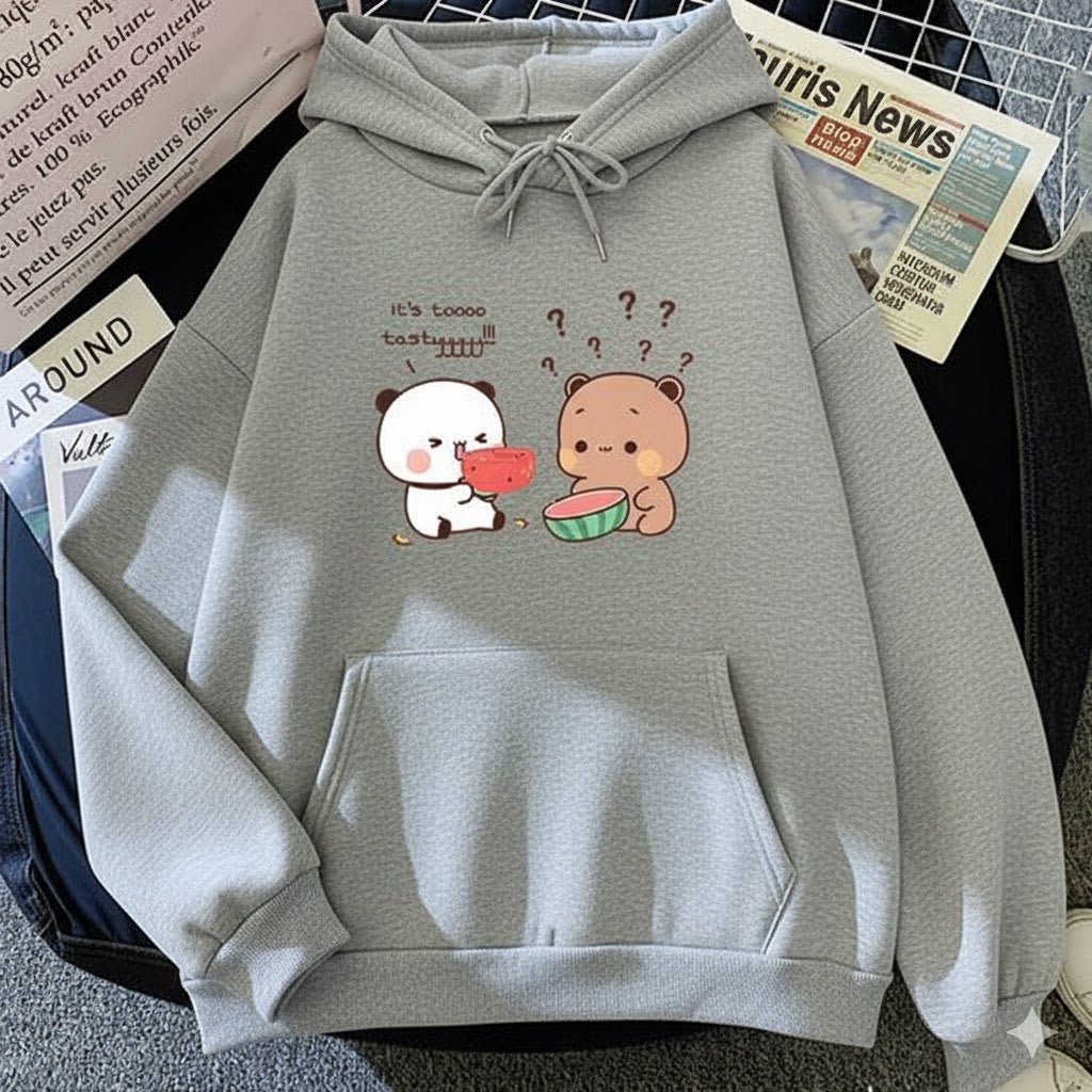 Women's Toasty Bears Printed Fleece Hoodie - GiftCity